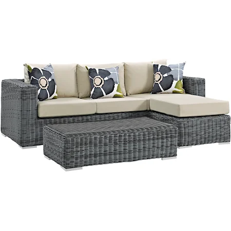 Outdoor 3 Piece Sectional Set