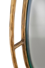 Furniture Classics Contemporary Round Mirror with Gold Ringed Frame