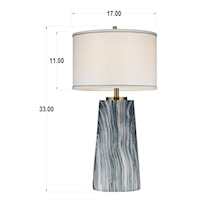 Table Lamp-Poly faux marble look