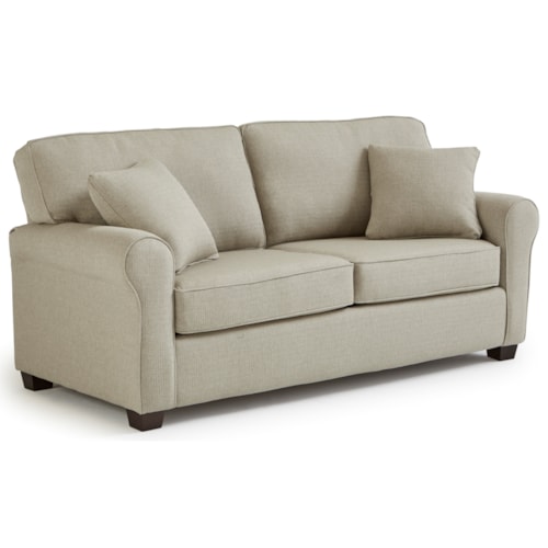 Transitional Full Sleeper Sofa with Two Pillows