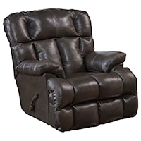 Casual Chaise Rocker Recliner with Pillow Arms