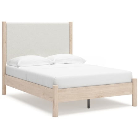 Full Upholstered Panel Bed