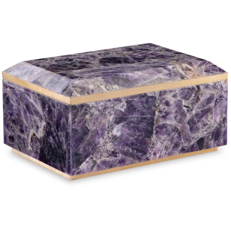 Large Amethyst Box With Brass