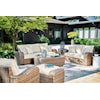 Signature Design by Ashley Sandy Bloom Outdoor Ottoman with Cushion