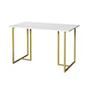 Accentrics Home Accents Metal Frame Marble Top Desk in Gold