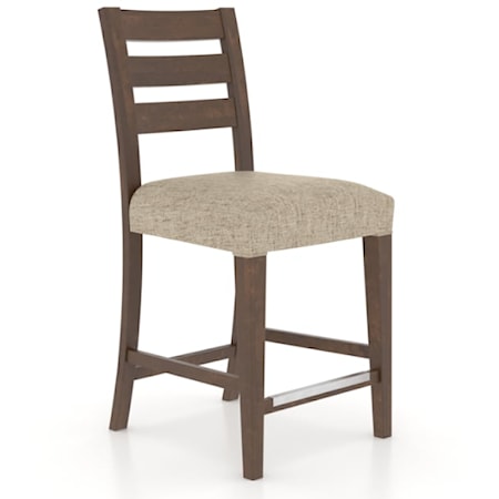 Transitional Customizable Upholstered Fixed Stool