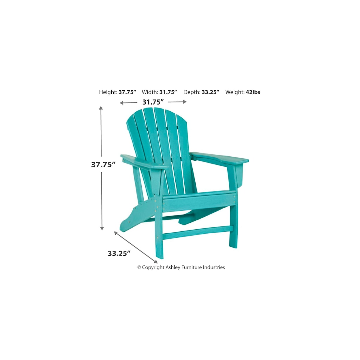 Ashley Furniture Signature Design Sundown Treasure Adirondack Chair with End Table
