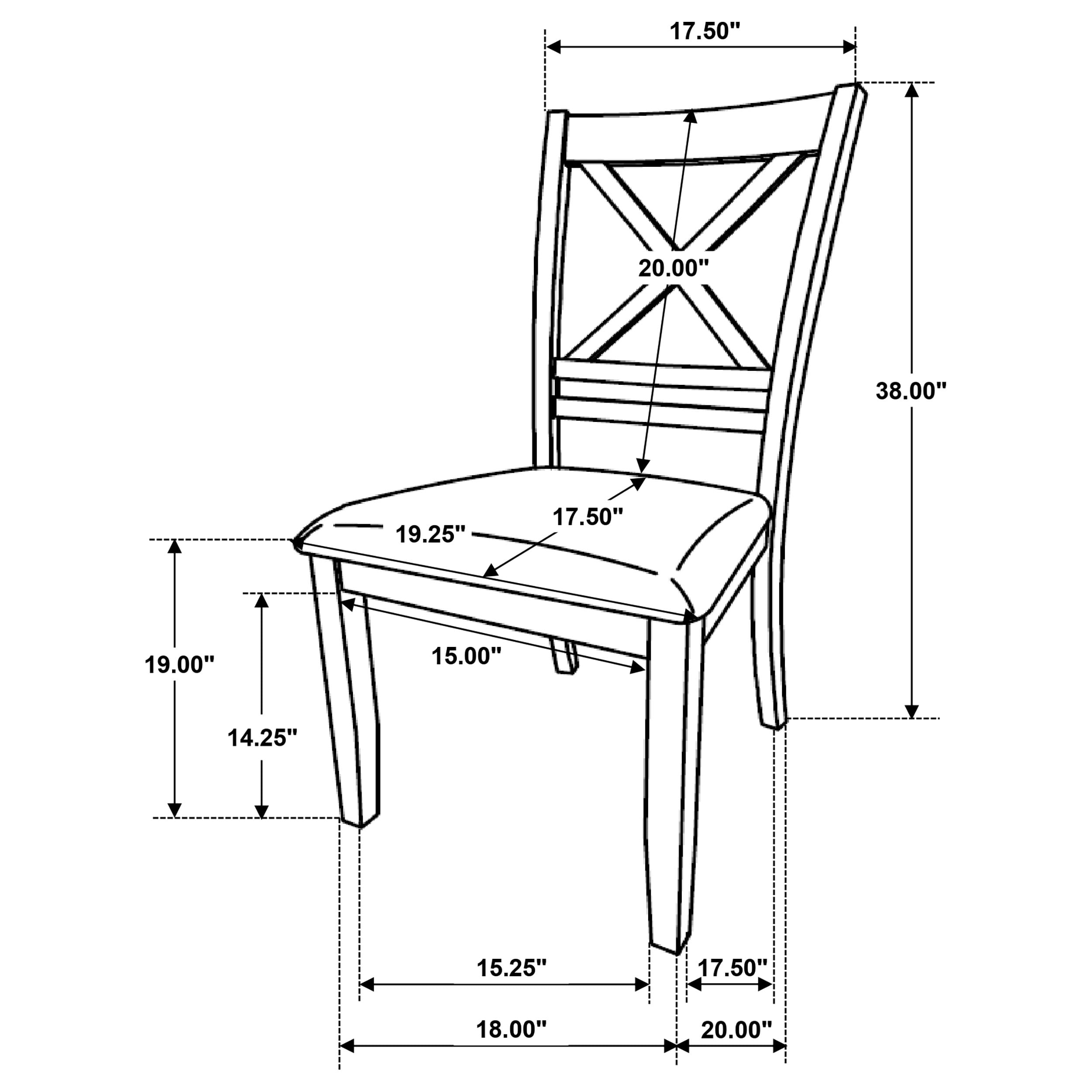 Coaster Hollis Cross Back Wood Dining Side Chair