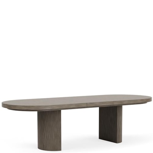 Contemporary Double Pedestal Dining Table with 20" Leaf
