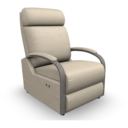 Power Swivel Glider Recliner with Exposed Wood Arms