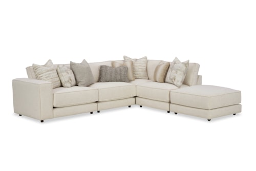 Contemporary Modular Sofa with 3 Seats and Ottoman
