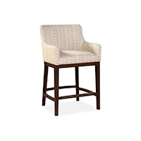 Transitional Counter Stool with Rounded Track Arms
