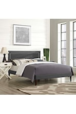 Modway Virginia Queen Fabric Platform Bed with Round Splayed Legs