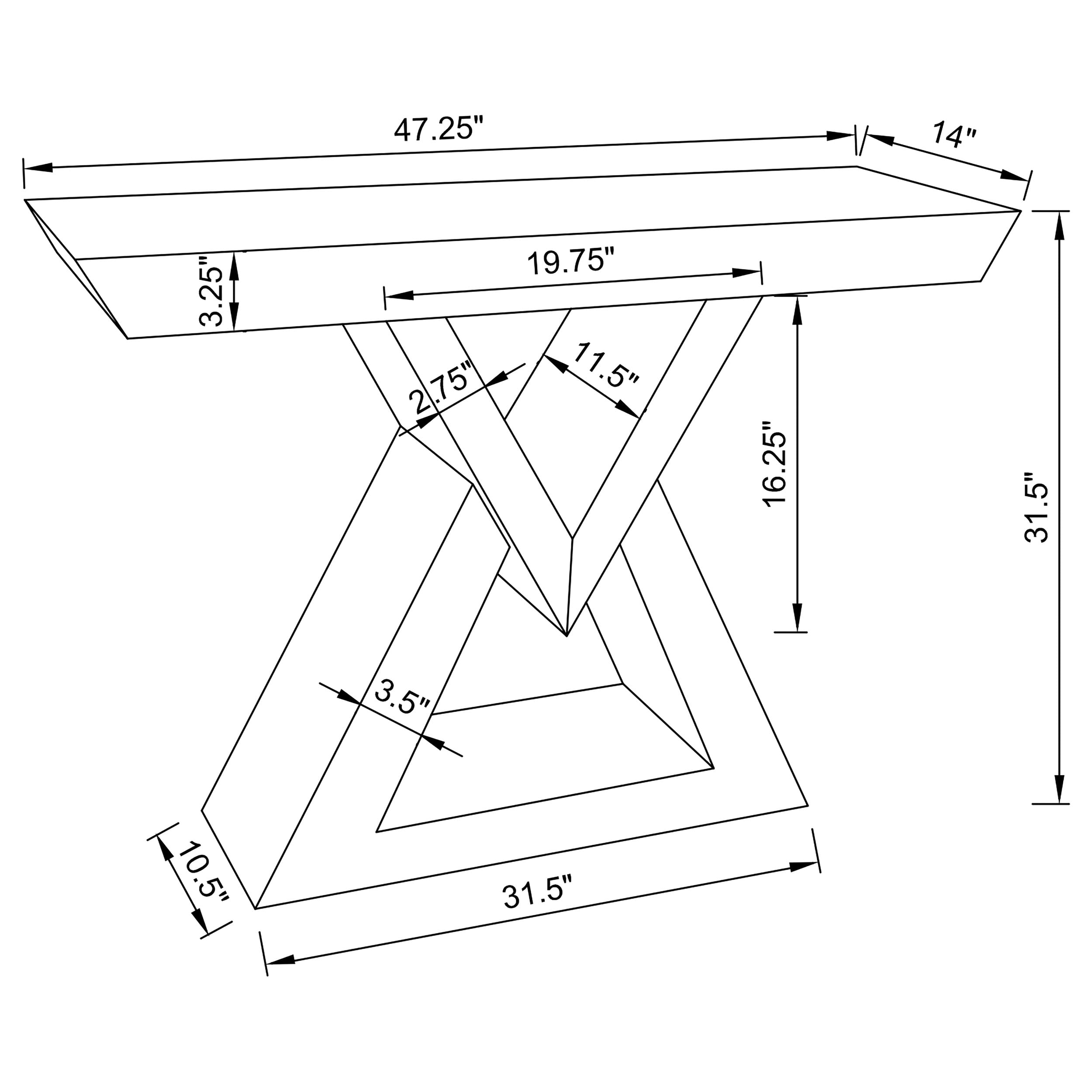 Cerecita Triangular Console Table
