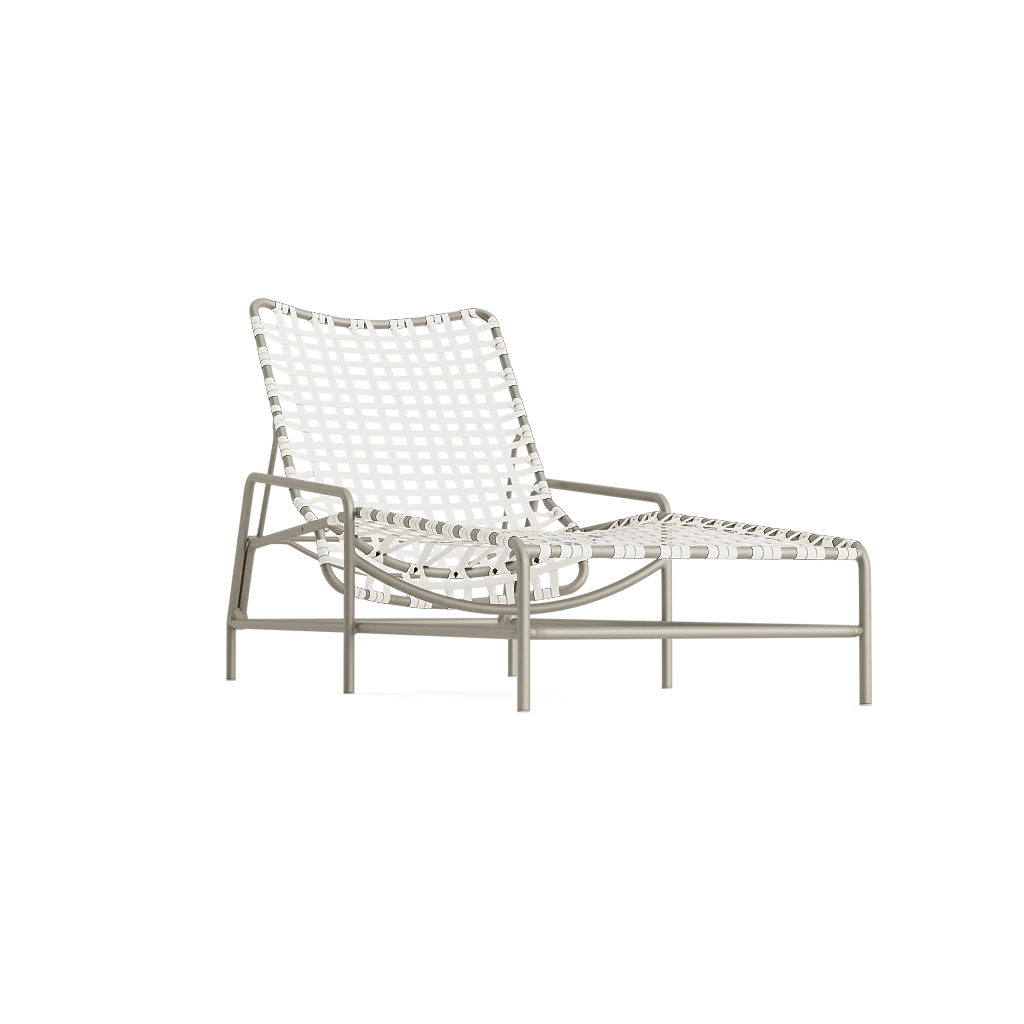 Adjustable Vinyl Strap Chaise Lounge