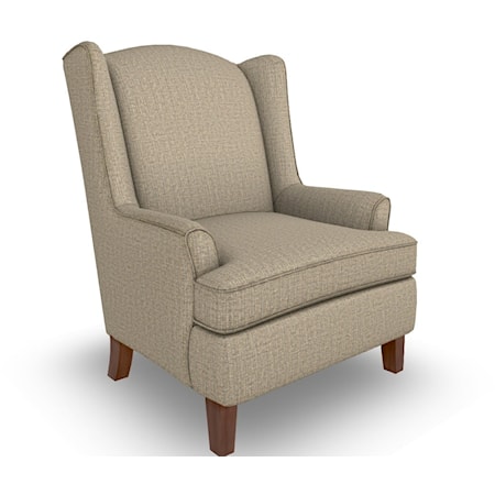 Mid-Century Modern Upholstered Wing Chair