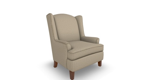 Mid-Century Modern Upholstered Wing Chair