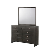 9 Drawer Dresser and Mirror Combination