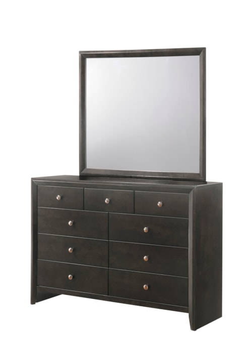 9 Drawer Dresser and Mirror Combination