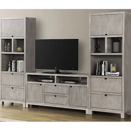 Contemporary Entertainment Center with Nickel Hardware