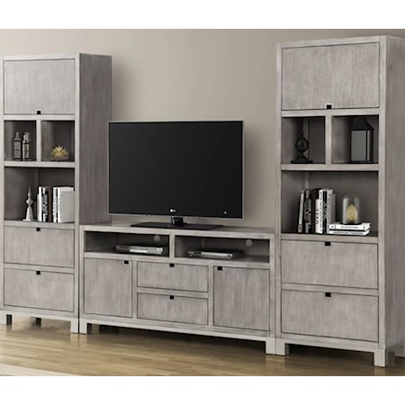 Contemporary Entertainment Center with Nickel Hardware