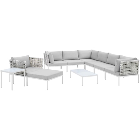 Outdoor 10-Piece Aluminum Sectional Sofa Set