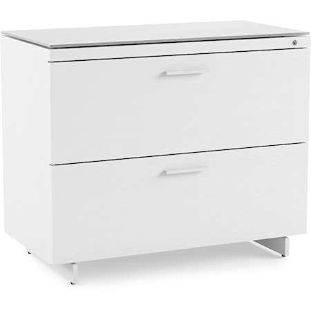 Contemporary 2-Drawer Lateral File Cabinet with Locking Drawers