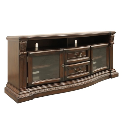 Traditional TV Console with Cord Management