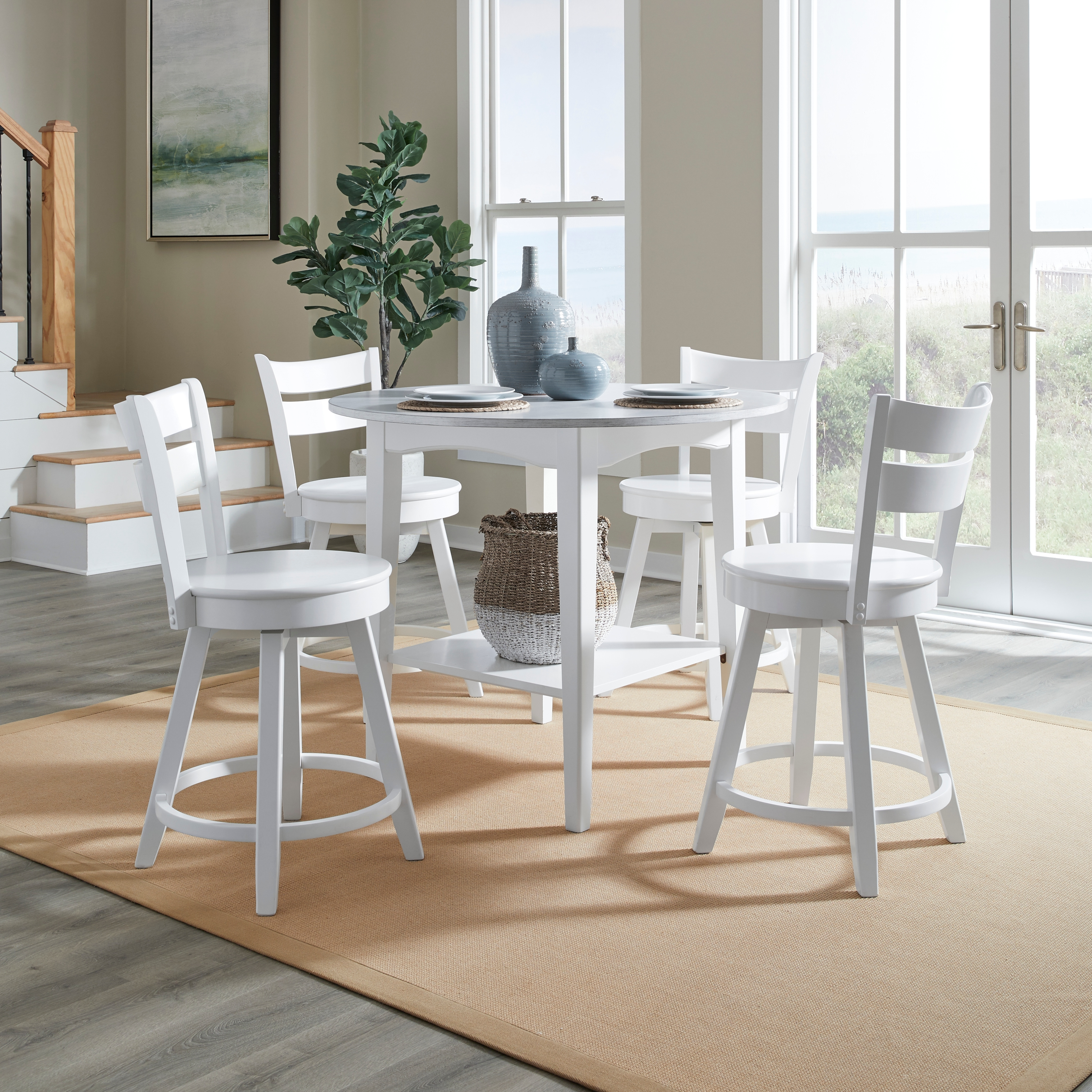 Coastal Queen Bed with Slat Headboard