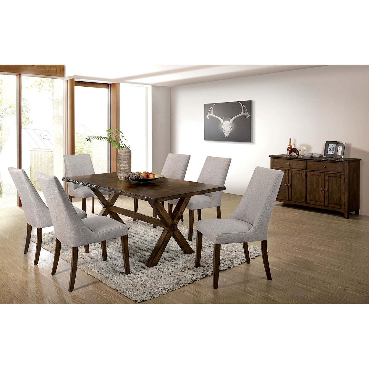 Furniture of America Woodworth 7-Piece Dining Set