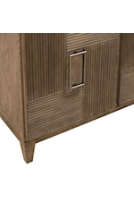 Reeded doors and Satin Nickel square bar pull hardware