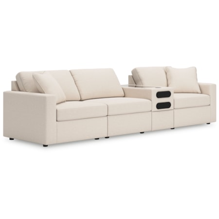 4-Piece Sectional With Audio Console