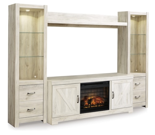4-Piece Entertainment Center With Electric Fireplace