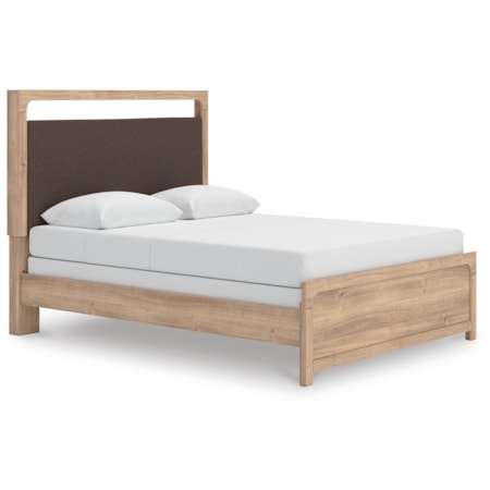 Queen Upholstered Panel Bed