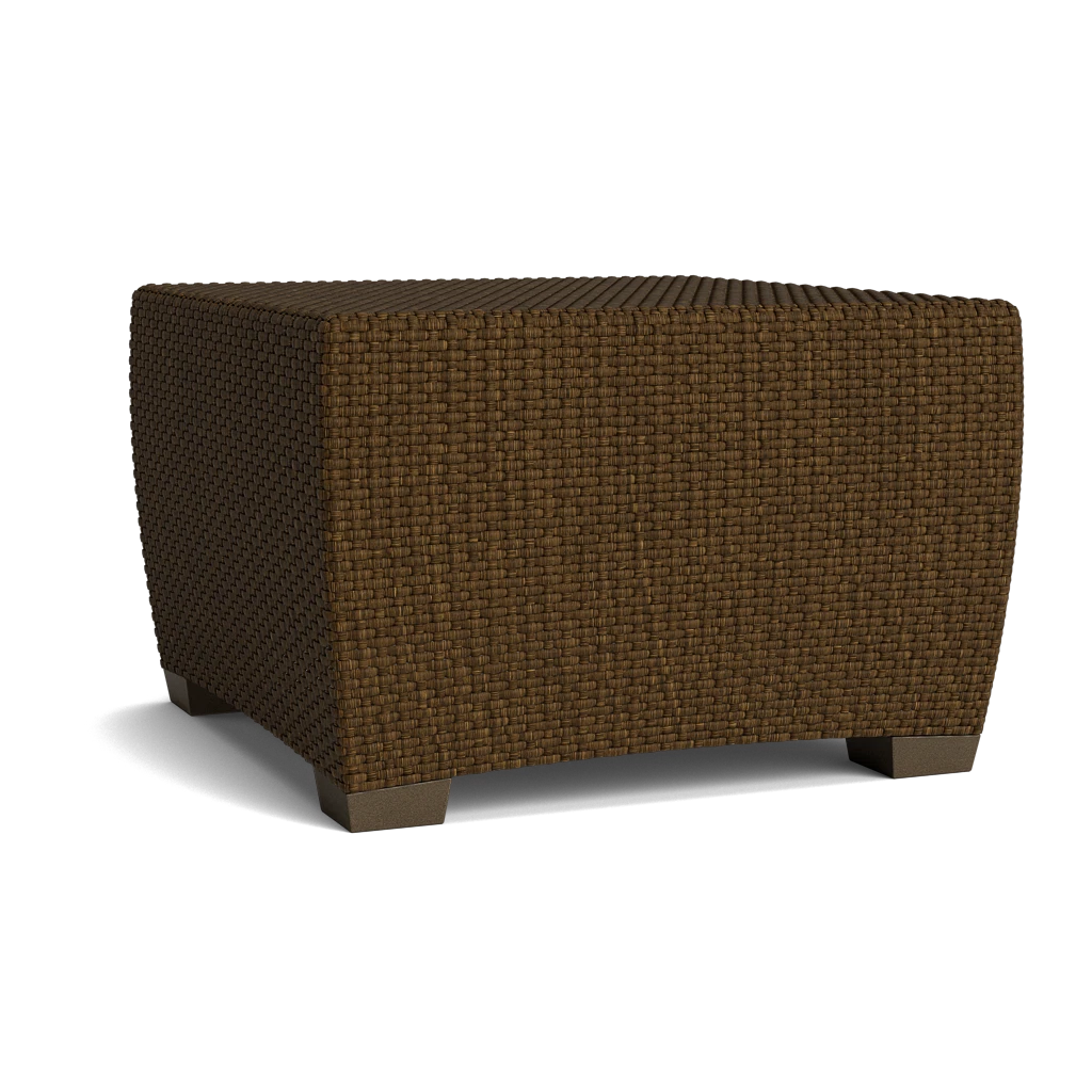 28" Sq. Block-Foot Wicker Coffee Table