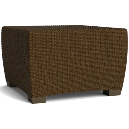 28" Sq. Block-Foot Wicker Coffee Table