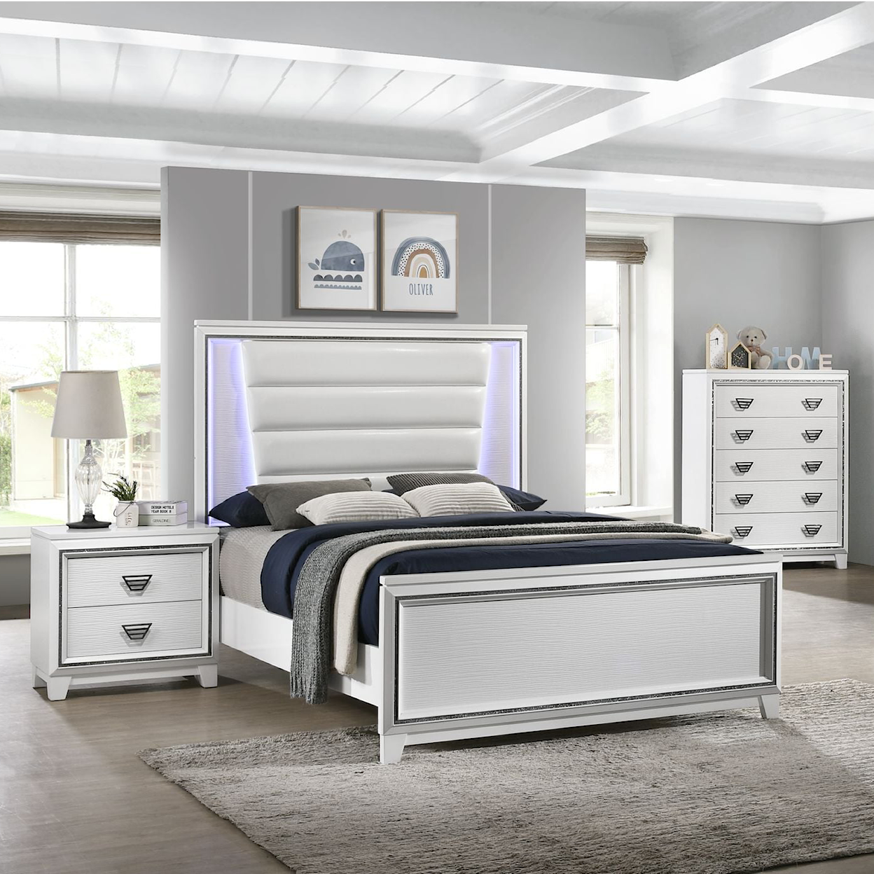 Elements International Moondance Bedroom Set