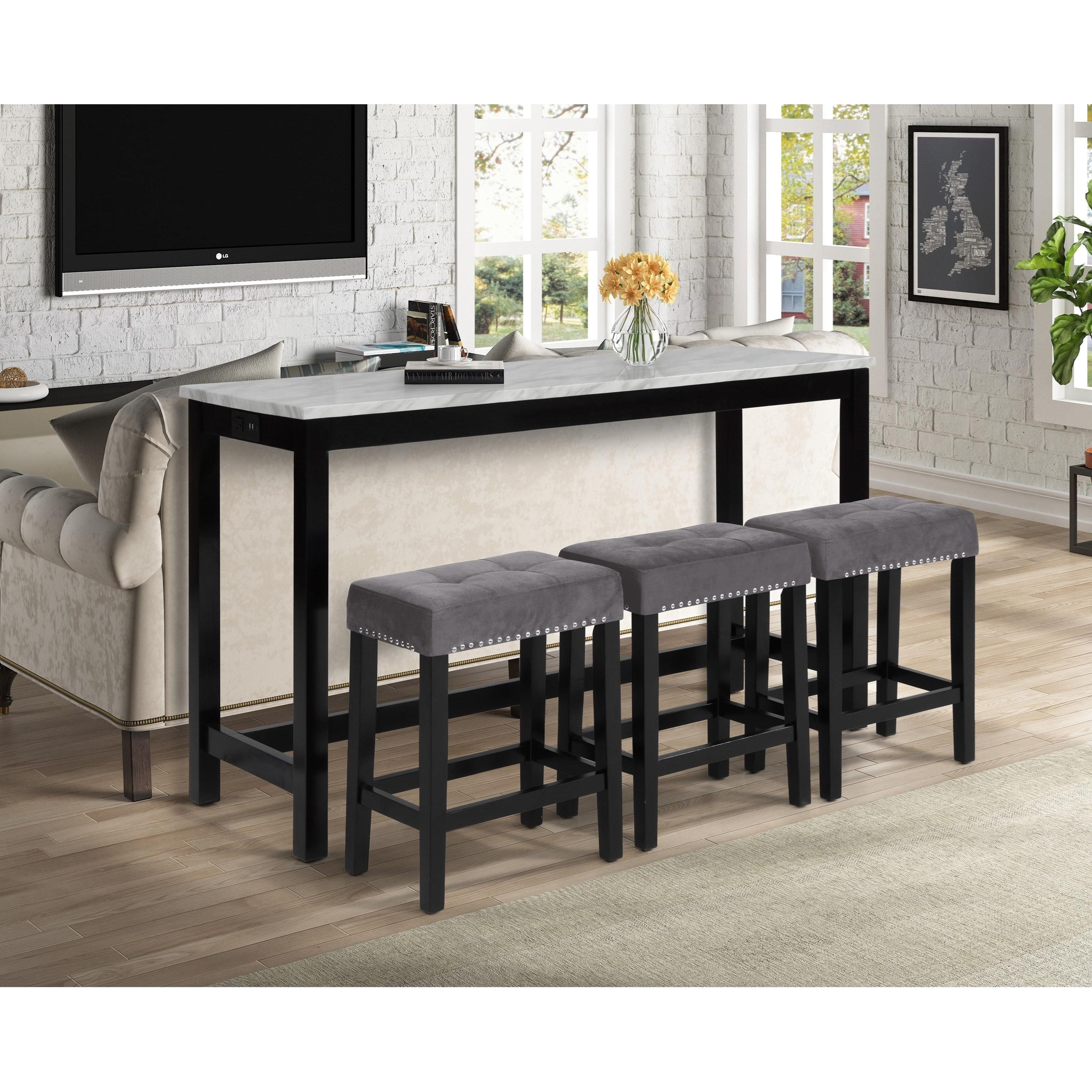 Waverly sofa table and best sale 3 stools