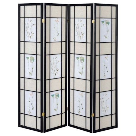 4-Panel Room Divider Folding Shoji Screen