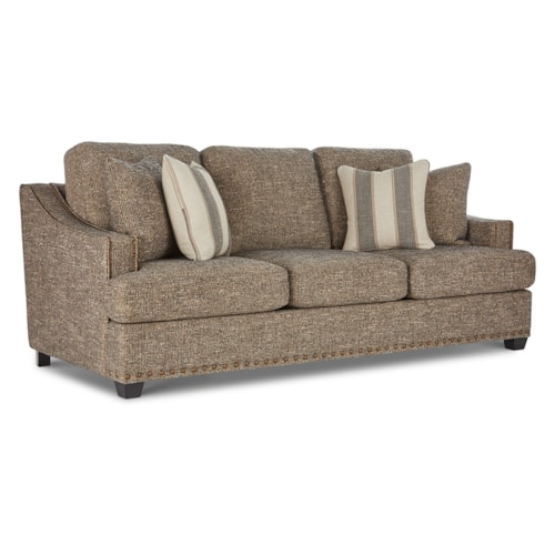 Casual Sofa with Wood Legs & Welt Cord Trim