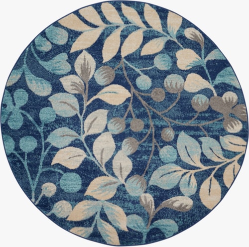 5'3"  Navy Round Rug