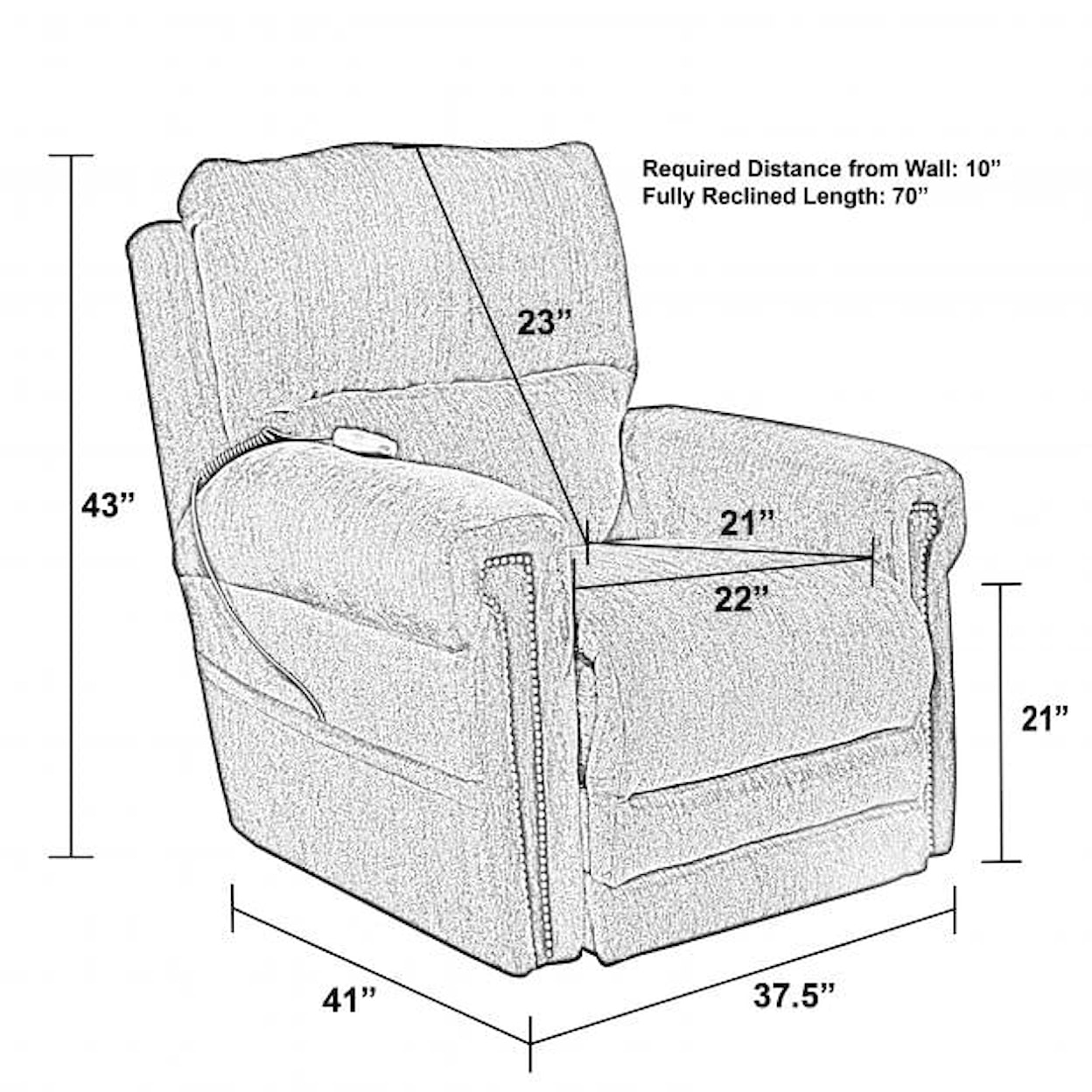 Catnapper 4862 Warner Lay Flat Power Recliner