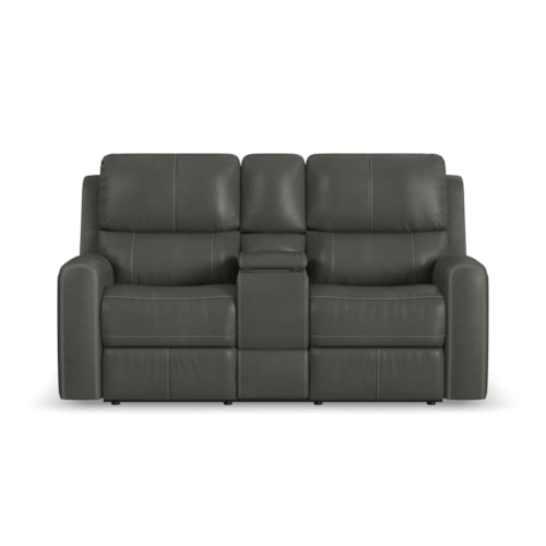 Power Reclining Console Loveseat with Power Headrests and Lumbar