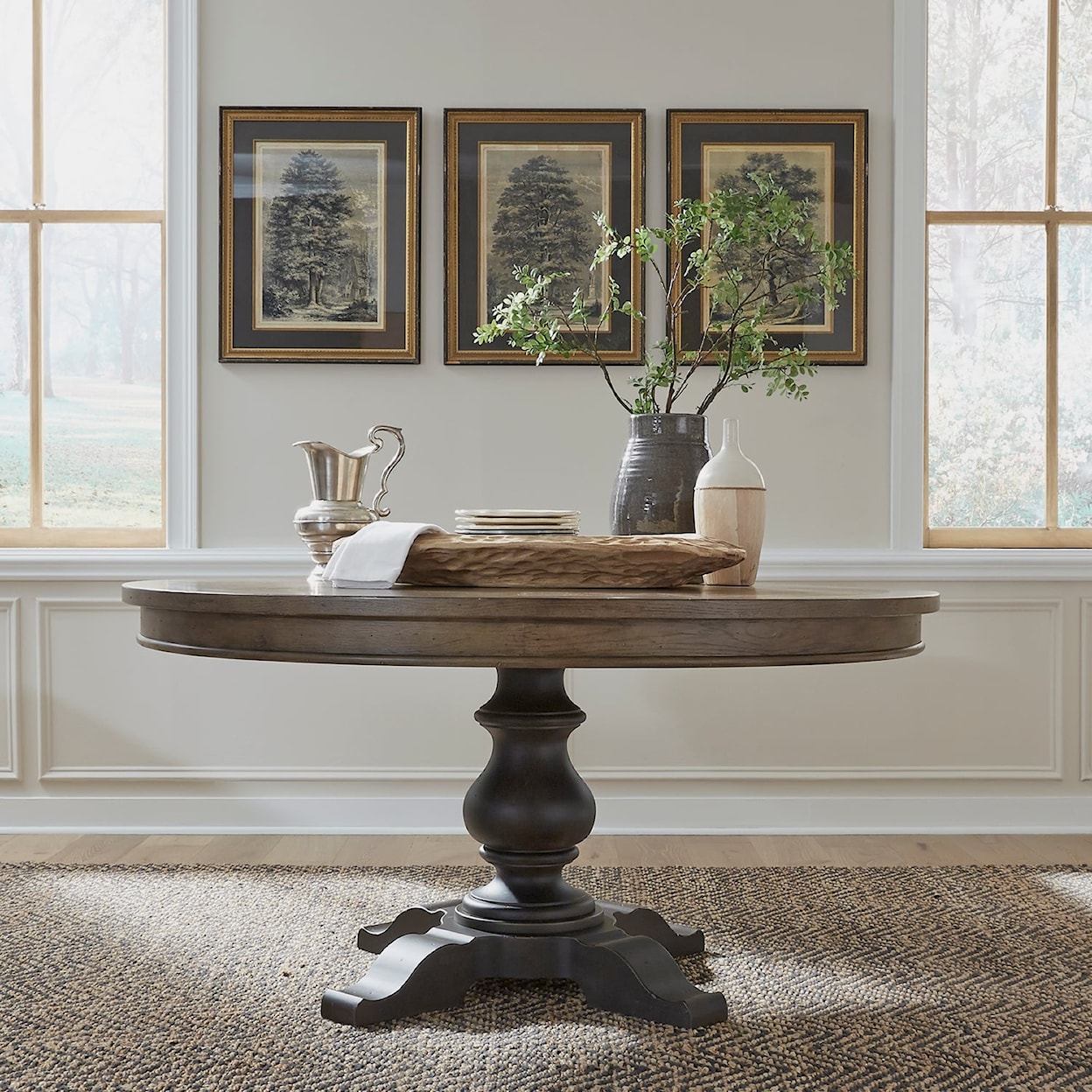 Liberty Furniture Americana Farmhouse Round Pedestal Table