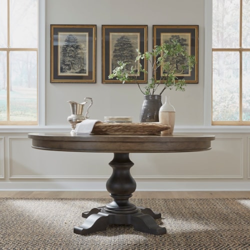 Transitional Round Pedestal Table
