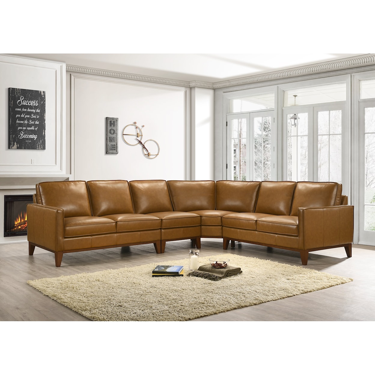 New Classic Furniture Caspar 4-Piece Sectional Sofa
