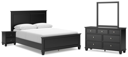 4pc Queen Panel Bed, Dresser, Mirror & Nightstand