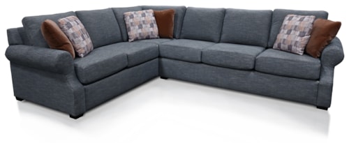 Transitional 3-Piece Sectional with Toss Pillows