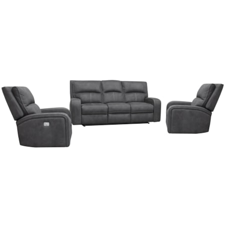 Power Reclining Sofa and Dual Recliners Set