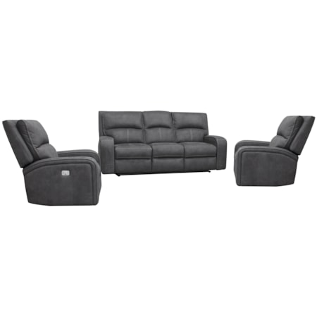 Power Reclining Sofa and Dual Recliners Set